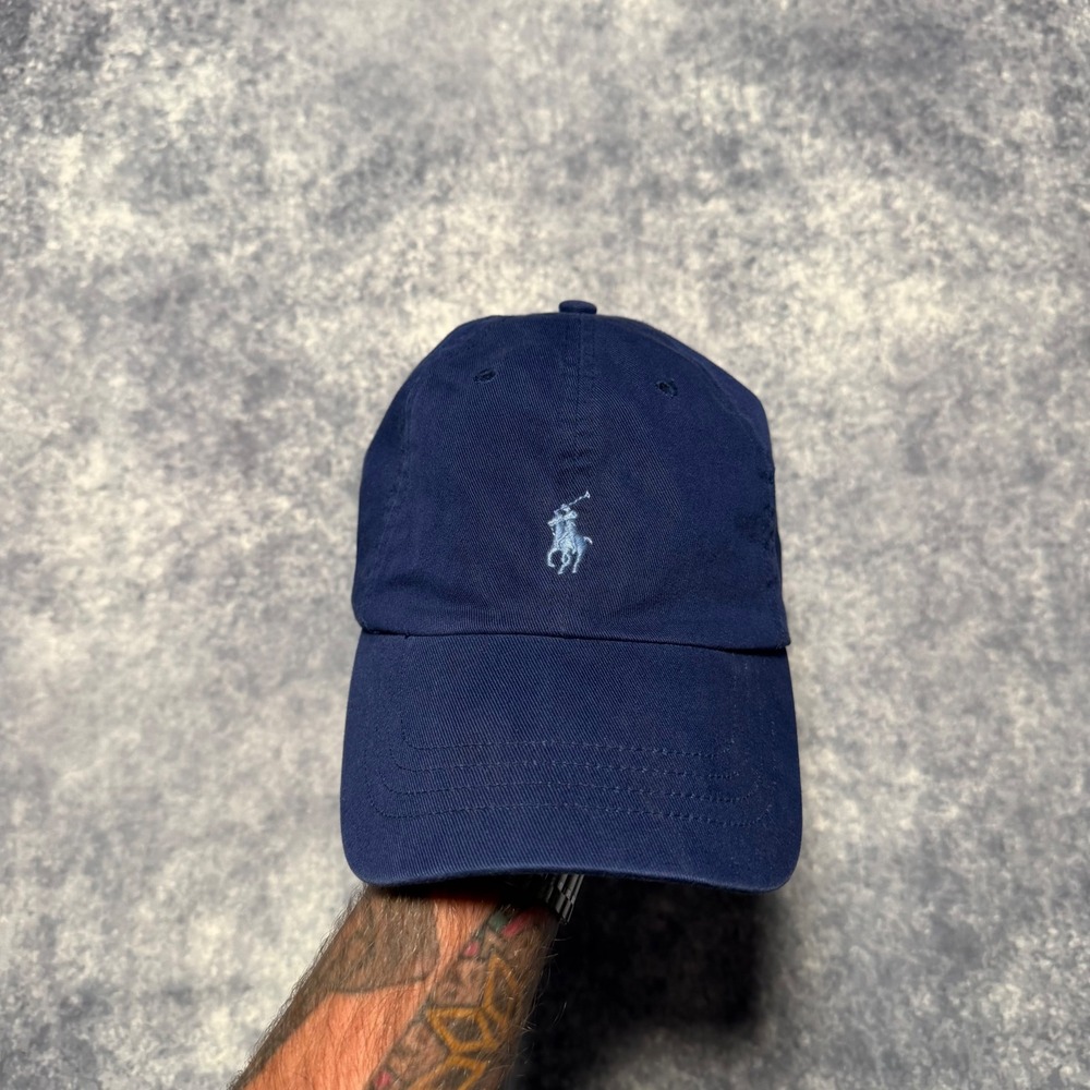 Polo Ralph Lauren Hat Mens Navy Blue Cotton Pony Logo Baseball Cap Adjustable